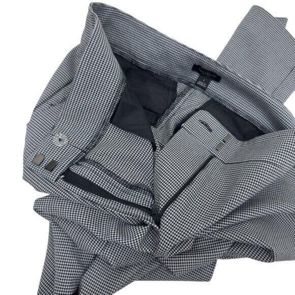 Ann Taylor Factory Womens Black Houndstooth Business Casual Dress Pants Size 6 - Picture 8 of 10